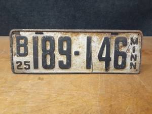 Vintage 1925 Minnesota License Plate