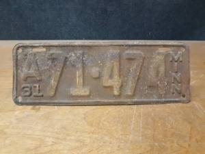 Vintage 1931 Minnesota License Plate