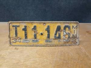 Vintage 1934 Minnesota License Plate