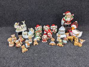 Large Lot of Homco Collectible Christmas and Thanksgiving Figurines