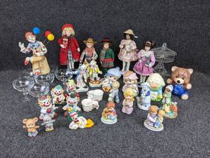Large Lot of Porcelain Dolls, Figurines, and Oodles of Clowns