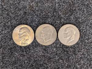 (Lot of 3) Ike Dollars 1972-D, 1972-D, 1977-D