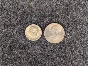 Bi-Centennial Ike Dollar 1776-1976-D and 1971-D Kennedy Half Dollar