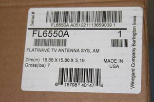 lot 38 image: Winegard FlatWave Flat Wave Air FL6550A Amplified Digital Outdoor HDTV Antenna - 60-Mile Range