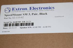 lot 42 image: New - PAIR - Extron SpeedMount SM3 SpeedMount Surface Mount Full Range Pro Audio Speakers w Concealed Mounts
