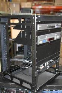 lot 65 image: Middle Atlantic Equipment Cabinet Rack Frame with Various Pro Audio & Video Items  Accessories