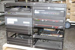 lot 66 image: Lot of 2 - Middle Atlantic Equipment Cabinet Rack Frames with Various Pro Audio & Video Items  Accessories