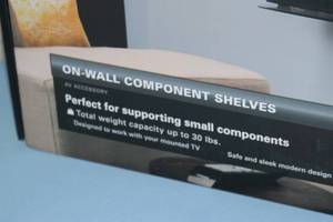 lot 104 image: Sanus Dual Vertical-Series Component Shelf for Under Wall Mounted TV  Television  Monitor - New in Box