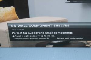 lot 121 image: Sanus Dual Vertical-Series Component Shelf for Under Wall Mounted TV  Television  Monitor - New in Box