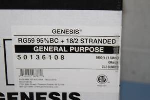 lot 130 image: Lot of 2 - 500 Rolls  Spools of New Genesis 50136108 Cable