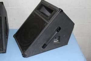 lot 131 image: PAIR of TOA SL 120M Floor Wedge Pro Audio Monitor Speakers