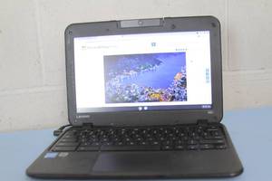lot 46 image: Lenovo N22-20 Chromebook 80SF 11.6 Laptop Computer w Intel Celeron Chrome OS & Power Adapter
