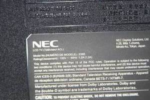 lot 25 image: NEC 58 LED Professional  Commercial Display with Integrated Tuner  TV  Television  Monitor