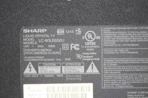 lot 40 image: Sharp Aquos HD LCD-60LE650U HD Series LED SMART TV  Television  Display  Monitor