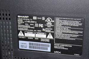 lot 101 image: Sharp 80 HDTV - Aquos LC80LE661U Commercial LED Full HD Smart TV  Television  Display with Rolling Stand