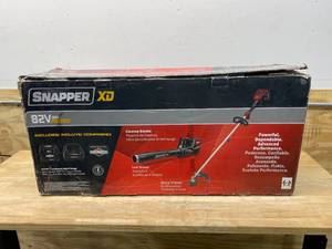 lot 21 image: SNAPPER XD 82-Volt MAX Cordless Electric Clean Up Bundle with String Trimmer, Leaf Blower, (1) 2.0 Battery and (1) Rapid Charger