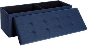 lot 84 image: SONGMICS Navy Blue Ottoman Bench