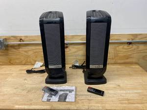 lot 87 image: LASKO Lot of 2-  Tower 22 in. Electric Ceramic Oscillating Space Heaters with Digital Display and Remote Control
