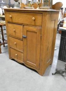 Vintage ice box style wood cabinet. 33 wide x 43 tall x 17 deep