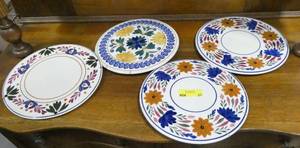 Group of 4 cake plates made in Holland, three are 12 diameter, one 10.  Excellent condition