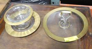 Gold rimmed serving set