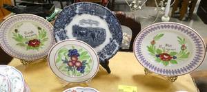 4 plates and rattan table