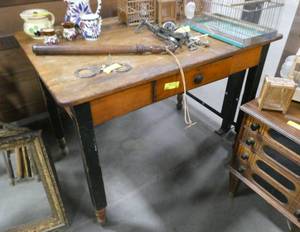 Vintage writing desk or kitchen prep table 41 wide x 28 deep