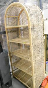 Large rattan shelving unit