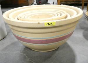 Vintage kitchen ceramic bowls in good condition just dirty, set of 8 