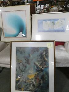 Group of 3 framed artwork