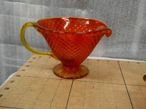 Beautiful Large Amberina glass pitcher