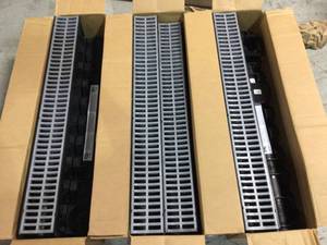 Lot of 2 Storm Drain Series 5 in. W x 5.25 in. D x 39.4 in. L Channel Drain Kit with Portland Grey Grate (3-Pack) by RELN Customer Returns See Pictures