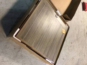Mix and Match 72 in. Rectangular Metal Outdoor Dining Table with Farmhouse Trestle Base and Tile Tabletop by StyleWell Damaged See Pictures
