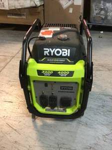 4000-Watt Gasoline Powered Digital Inverter Generator by RYOBI Customer Returns See Pictures
