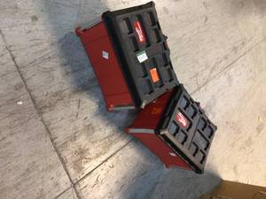 Lot of 2 PACKOUT 3-Drawer Tool Box by Milwaukee Customer Returns See Pictures