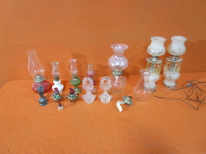 Vintage Lamps, Candle Holders, Perfume Glasses