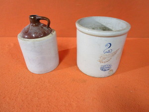 2 gal Redwing Crock & Stoneware Jug