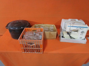 Canning Pot, Jars, Sewing Machine