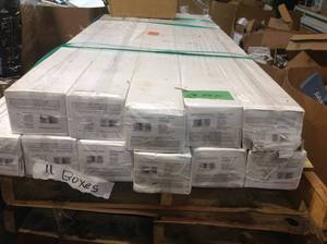 Pallet with 11 boxes Home Decorators  Strand Woven Mahogany 12 in. T x 5-18 in. W x 72 in. L Solid Bamboo Flooring