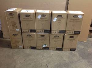 Lot of 10 New Innovaze 1.3 Gallon Stainless Steel Step Rectangular Bathroom and Office Trash Can