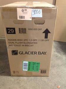 Glacier Bay 2-Piece 1.28 GPF High Efficiency Single Flush Elongated Toilet in White see pictures