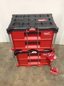 Lot of 2 Milwaukee PACKOUT 2-Drawer Tool Box see pictures