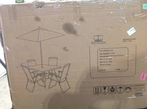 Patio Premier 6-Piece Metal Square Outdoor Patio Table Set in Ruby Red see pictures