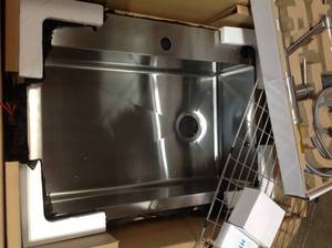 Glacier Bay Tight Radius All-in-One Drop-InUndermount Stainless Steel 30 in. Single Bowl Kitchen Sink in Brushed Finish with Faucet see pictures