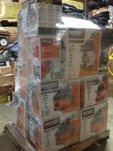 Pallet with assorted Rigid Shop Vacs and accessories various models and conditions customer returns see pictures