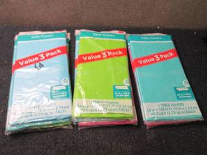 9- 3 pks Plastic Table Covers 54x10...