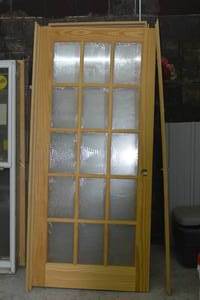 new 15 lite door with door jam  Left hand swing ( horizontal top piece missing) 36 x 80