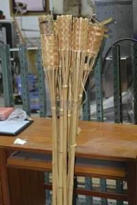 9 bamboo tiki torch holders