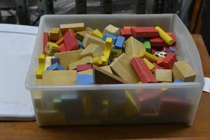 container of kids building blocks  kids toys