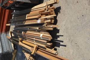 large pallet of trim, moldings, and handrails